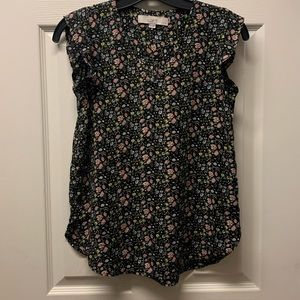 Black floral Loft top